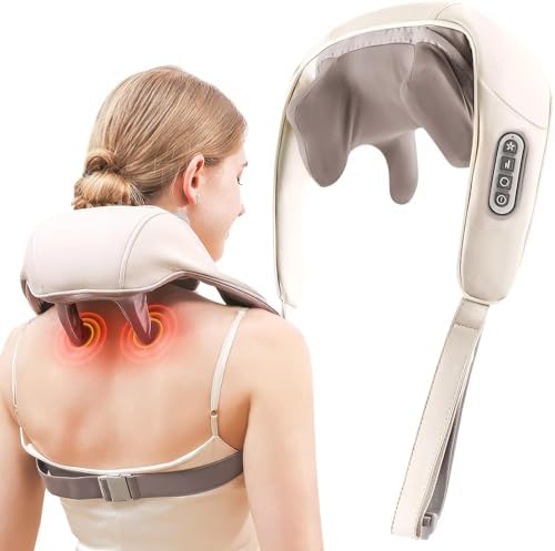 Neck Back Shoulder Massager for Pain Relief Deep Tissue 5D Kneading Shiatsu Roller Massage Machine for Body Aches Pains with Infrared Heat Therapy for Body Relax1/